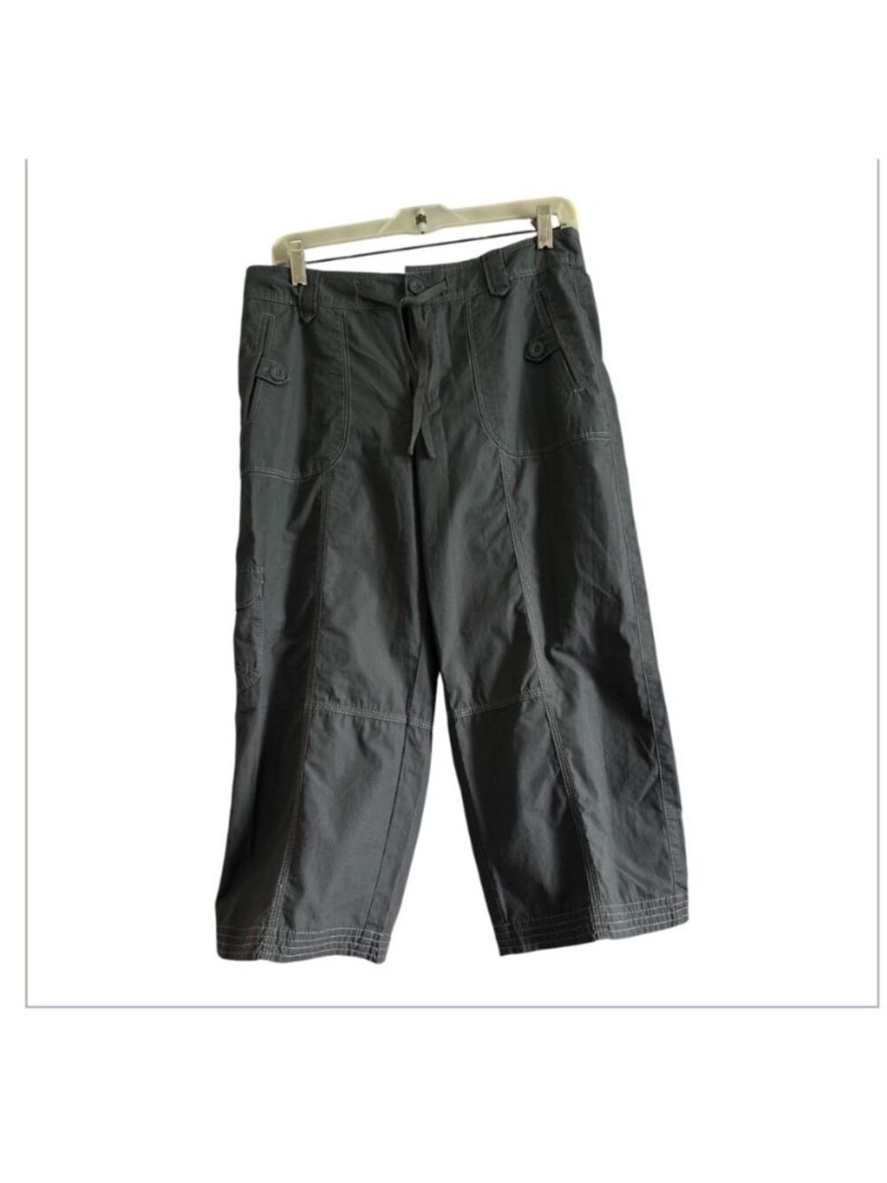 SJB Active Gray Crop Athletic Pants 4 Pocket Size Medium